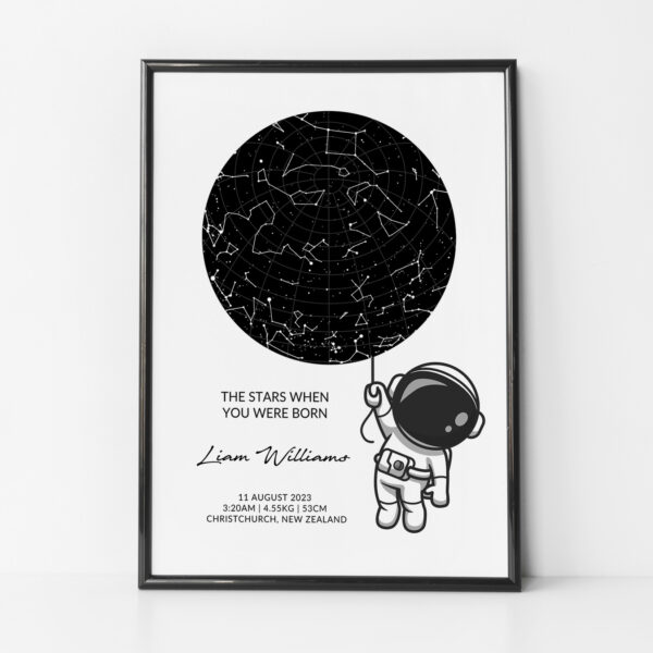 Astronaut Star Map Print