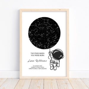 Astronaut Star Map Print