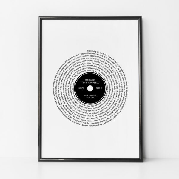 Song Lyrics Record Print (Style 1)