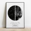 half star map and half location map print