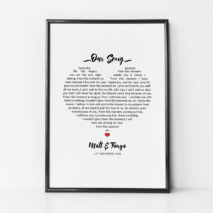 Word Art Heart Shape Print