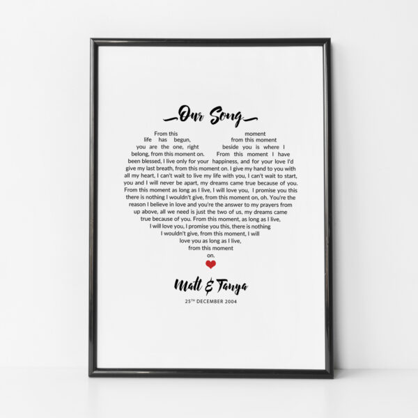 Word Art Heart Shape Print