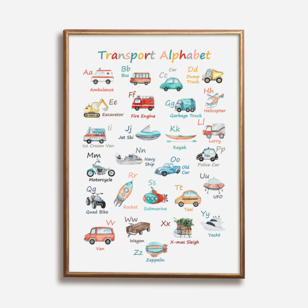 Transport Alphabet Print