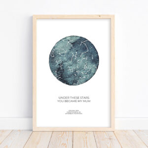 Mother's Day Watercolour Star Map