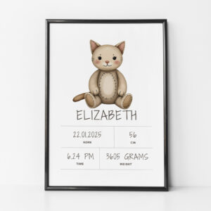 Minimal Birth Print-Cat
