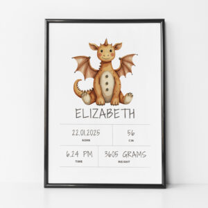 Minimal Birth Print-Dragon