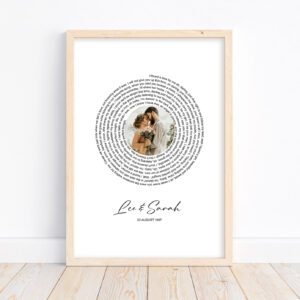 Song Lyrics and Photo Print