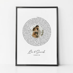 Song Lyrics and Photo Print