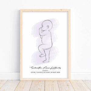 Watercolour Scale Birth Print
